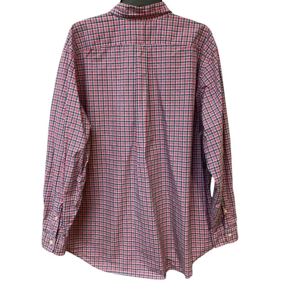 Polo Ralph Lauren Mens‎ Pink Blue Plaid Button Down Shirt Classic Fit Cotton XL